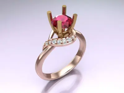 Diamond Ring - Womens Rings - N762958 3D print model