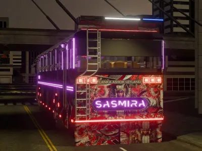 Ashok Leyland Viking Bus 3D model with interior  3D model