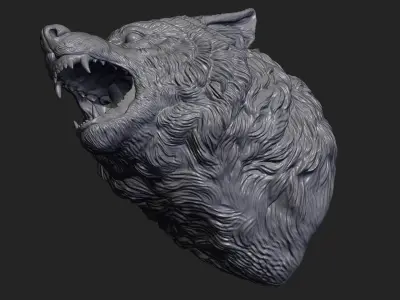 Wolf face head 3D print model