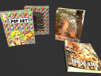 3D soft cover books Low-poly 3D model Low-poly 3D model