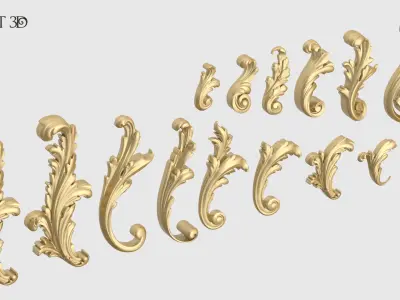 Acanthus Leaves Set 3D print model