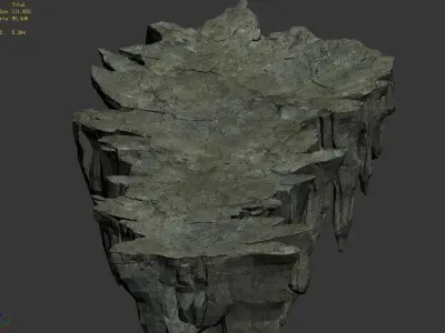 Stone Dragon Hall - Left Cliff 03 3D model