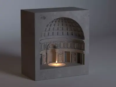 pantheon inspired warmer holder  3D model