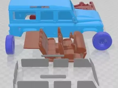 Land Rover Defender 2011 XTech Long Printable Car  3D print model