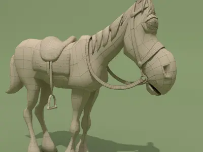 Cartoon Comic Horse 3D model