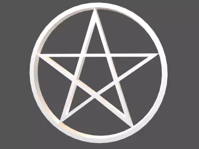 Pentagram Symbol v2 002 Low-poly 3D model