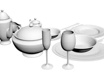 Luxury table set 3D model