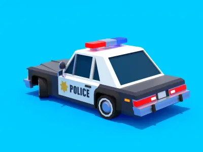 Police car Low-poly 3D model