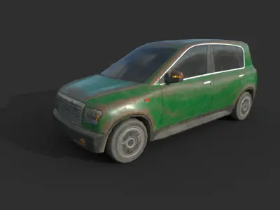 Generic  Hatchback 01 Rusty Green Low-poly 3D model