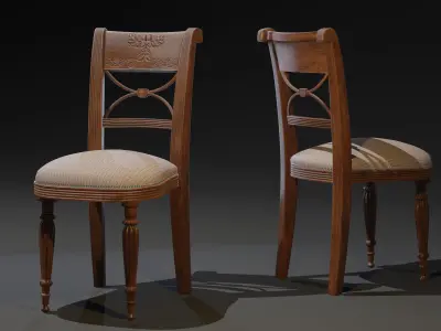 Classic Vintage Chair Low-Poly Low-poly 3D model
