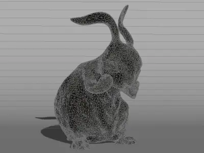 Rabbit sculpture  animal model  bronze sculpture 3D model