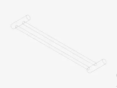 Towel Rail - Double - Luxury - Sleek - 600 Low-poly 3D model