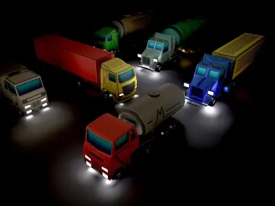 Truck set simulator apk Low-poly 3D model