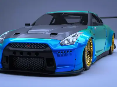 Nissan GTR R35 Low-poly 3D model