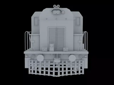 Train engine  Low-poly 3D model