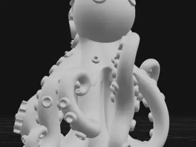 Mechanical octopus Sculpture 3D print model