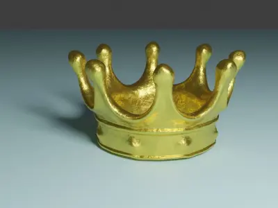Low Poly Gold Crown Free low-poly 3D model