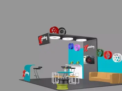 Exhibition booth 3D model 4