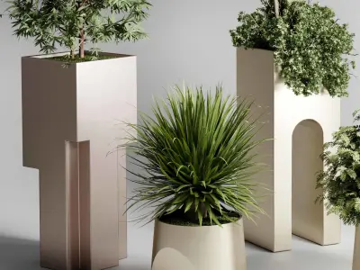 Indoor Plants in kristal - luxury of homes Pot 471 3D model