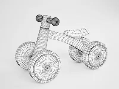 Baby Balance Bike Low-poly 3D model
