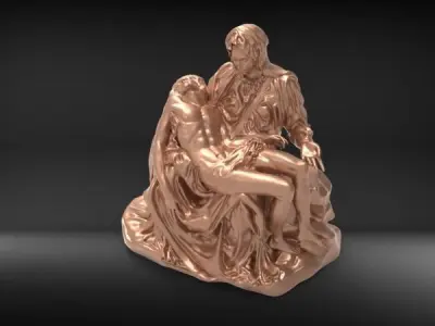 La Pieta Michelangelo  Holy Mary and Jesus Christ 3D model
