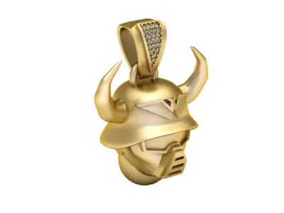 horned helmet pendant 3D print model