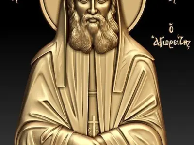 Orthodox icon of Saint Paisios 3D model