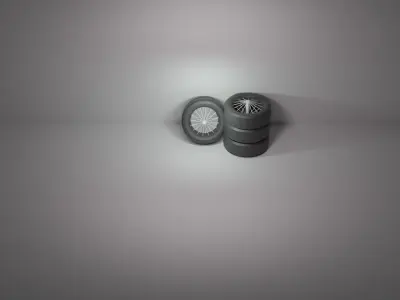 Car wheels low poly Low-poly 3D model