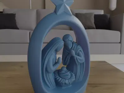 Modern Minimal Nativity Scene STL for 3D Printing 3D print model