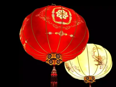 Chinese red lantern 3D model 83
