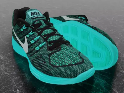 NIKE LUNAR TEMPO 2 3D SHOES -TURQUOISE Low-poly 3D model