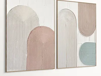 Plaster Two Photo Frame 479 Low-poly 3D model