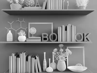 Decorative set-34 Low-poly 3D model