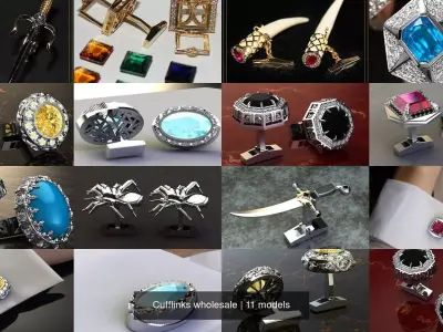 Cufflinks wholesale 3D Model Collection