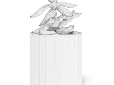 Plant 3D Model in Metal Pot 3D model purchase