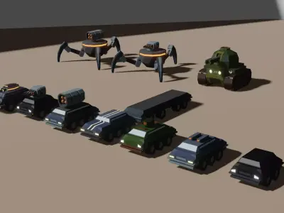 Modular Stylised Vehicles 3D model