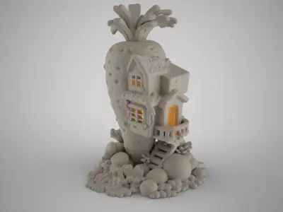 Carrot House for Aquarium 3D print model