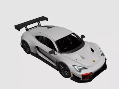 Racing Car Brandless Modern GT3 Race Vehicle 3D Model 3D model
