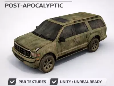 Low Poly Military SUV  Army Vehicle Low-poly 3D model