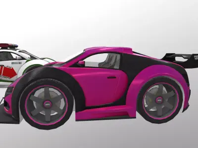 Baguetti car Low-poly 3D model