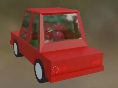 3d car lowpoly car Low-poly 3D model