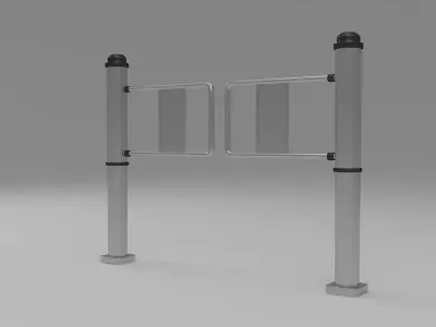 Barriers 4 pair of metal gates 3D model