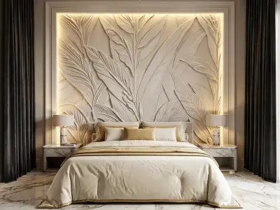 modern tv panel wall decor set relief stl mural CNC 253 3D model