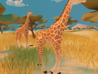 Low-poly Girrafe giraffe Low-poly 3D model
