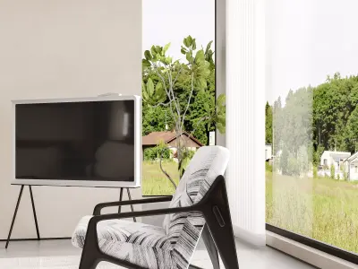 Modern living room dining room interior scenes 283 3D model