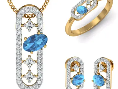 Diamond Locket Set 3D print model buy