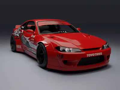 Nissan Silvia S15   Low-poly 3D model