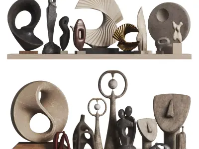 Decorative set 18-Statue collection 3D model
