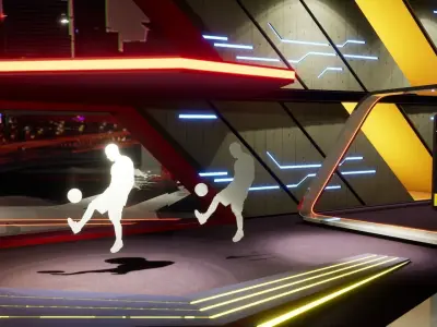 Virtual set sport Low-poly 3D model