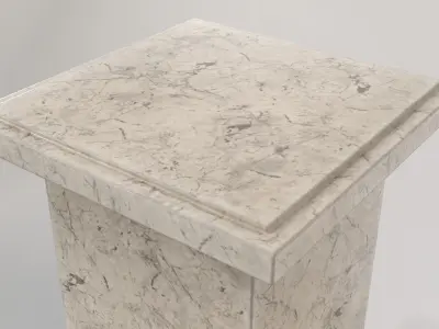 Marble support for sculptures Low-poly 3D model